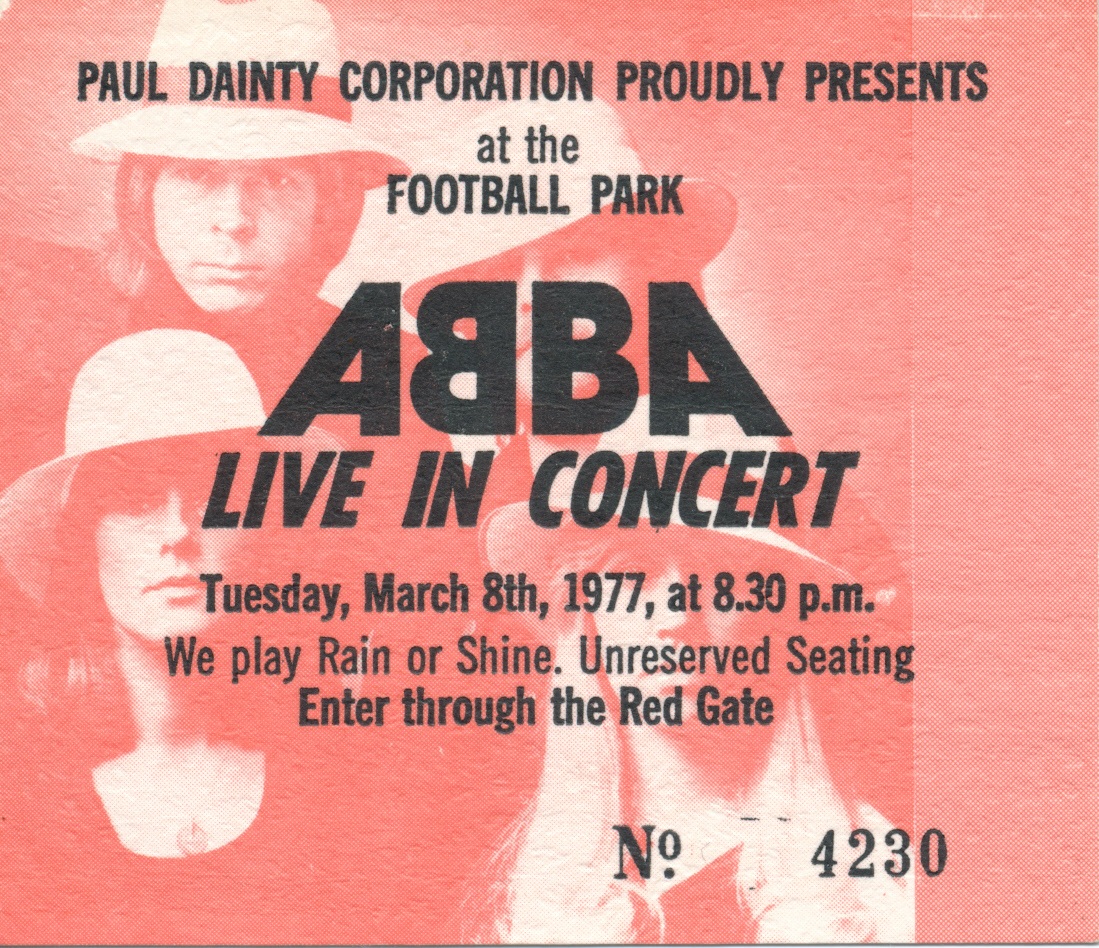 ABBAFanatic New ABBA Collection Item Concert Ticket
