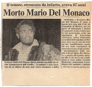 Musica Spettacolo Cultura 1982 10 17 Scompare Mario Del Monaco Voce Splendida Della Lirica Italiana