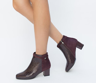 Botine Salina Grena de toamna cu toc gros Botine Salina Grena de toamna cu toc gros