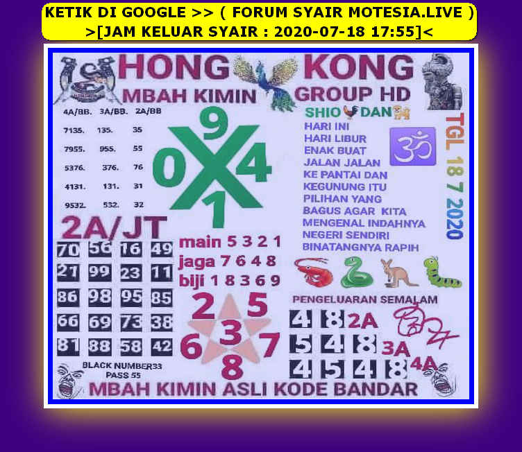 1 New Message Kode Syair Hongkong 18 Juli 2020 Forum Syair Togel Hongkong Singapura Sydney