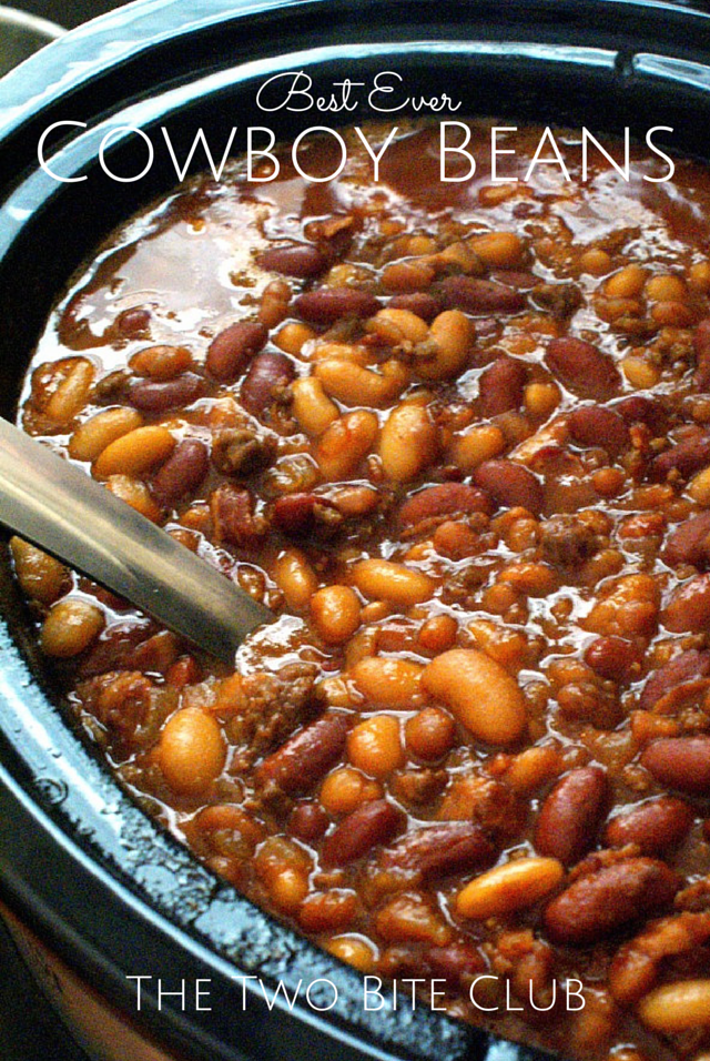 Best Ever Crock Pot Cowboy Beans | The Two Bite Club