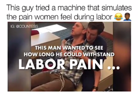 1 Man tries a machine that simulates the pain women feel during labour... and guess how long he lasted