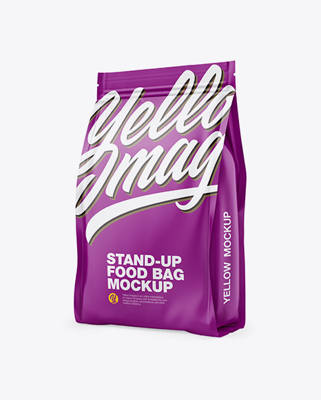 Download Free Matte Stand Up Bag Mockup Half Side View Free Mockup Templates.