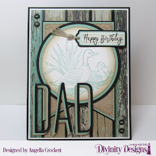 Divinity Designs Stamp Set: Best Dad Ever, Custom Dies: Long and Lean Letters, Treat Tags, Large Banners, Pierced Rectangles, Pierced Circles, Circles, Couture Collection, Embossing Folder: Fish, Paper Collection: Weathered Wood