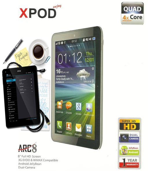 Xpod ARC8 8-inches Quad Core Tablet