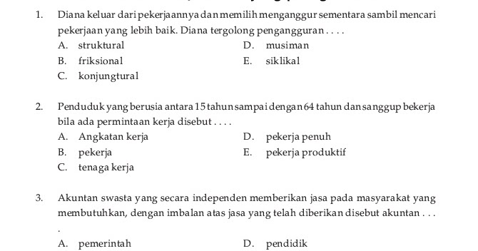 Soal UKK / UAS Ekonomi Kelas X XI Semester 2 (Genap)