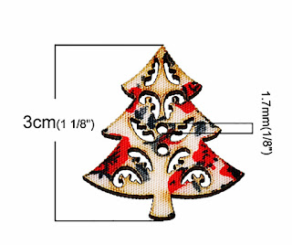 Пуговки деревянные "Новогодняя ёлка"