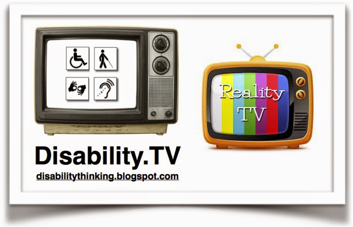 Disability.TV logo on the left, Reality TV illustration on the right
