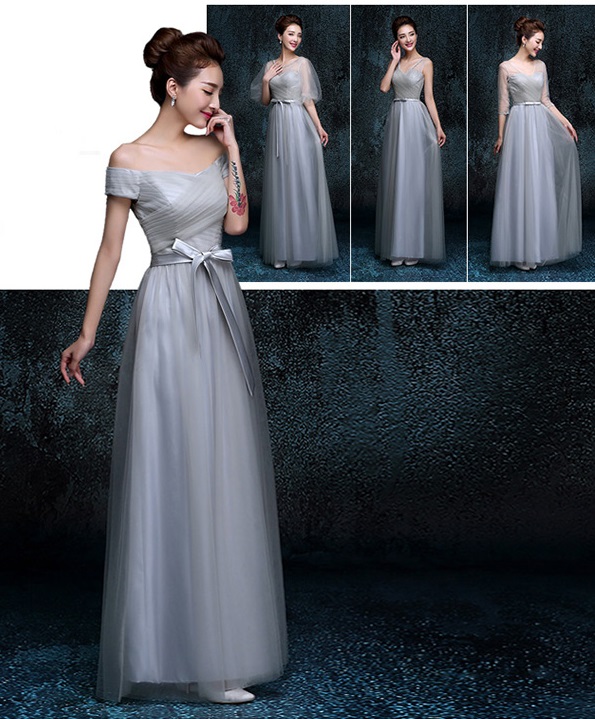 Exquisite Four-Neckline Design Tutu Lace Bridesmaids Dress