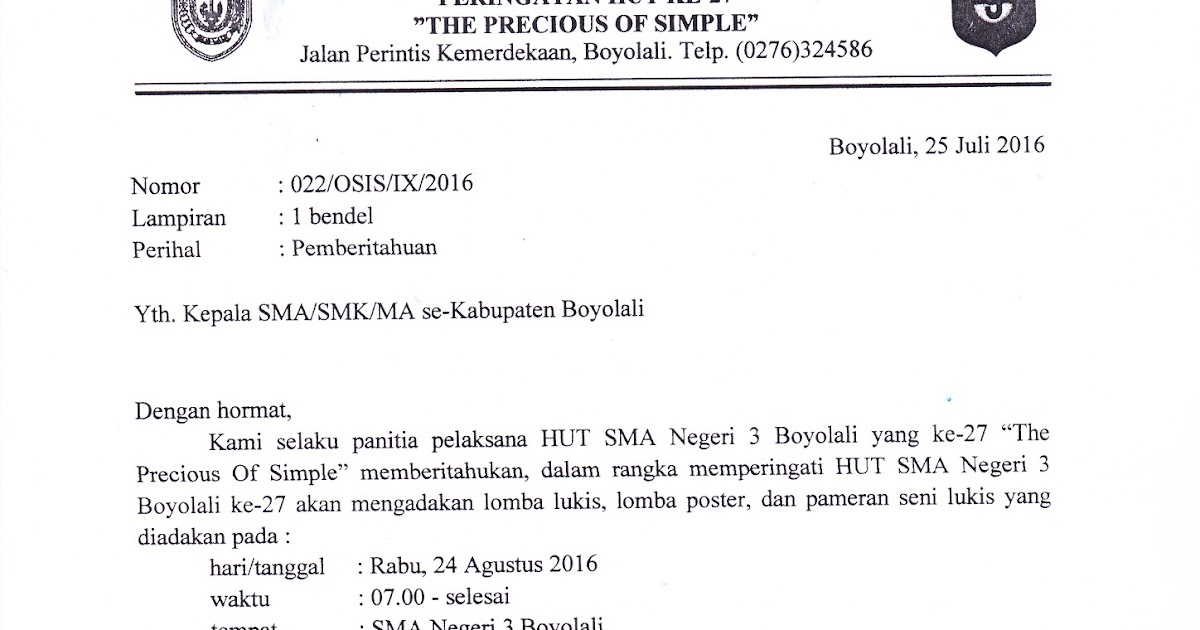 Info Sma Smk Kabupaten Boyolali Pemberitahuan Lomba Lukis