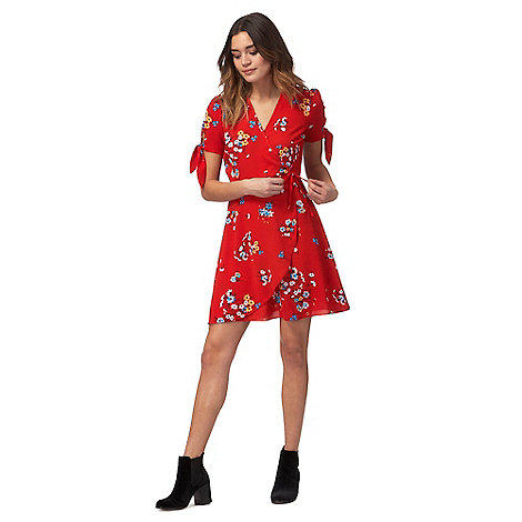 red herring striped wrap dress