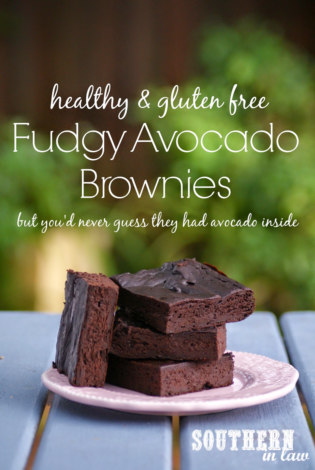 Healthy Avocado Fudge Brownies - gluten free, flourless, low fat, lower sugar, healthy brownie recipe