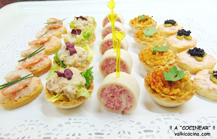 Canapés variados fríos