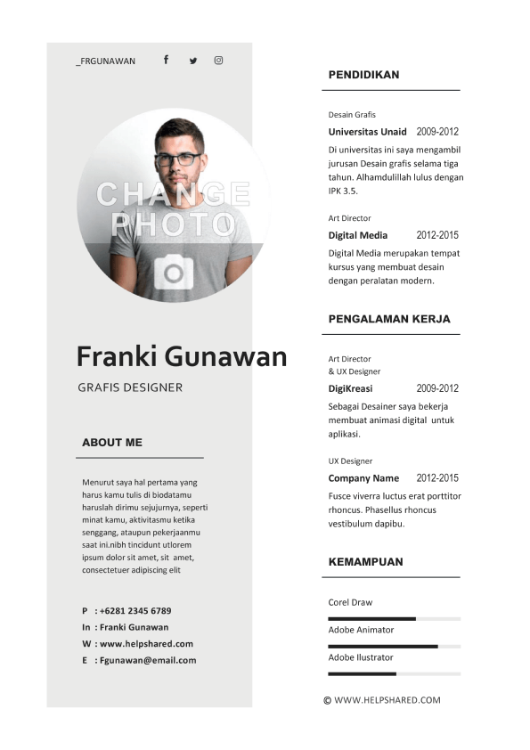 contoh-cv-lamaran-kerja-minimalis-curriculum-vitae Contoh CV Lamaran Kerja Minimalis Curriculum Vitae