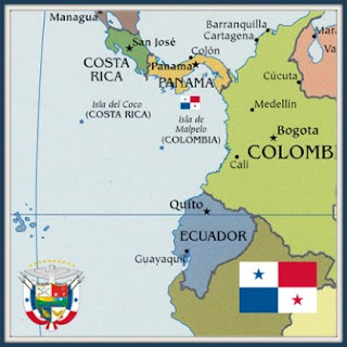 Panamanian map & flag