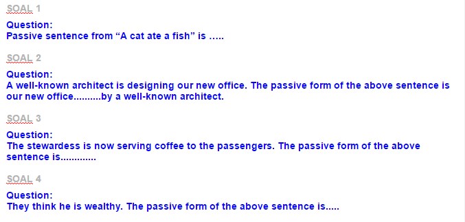 Contoh Soal Passive Verbs Asep Respati
