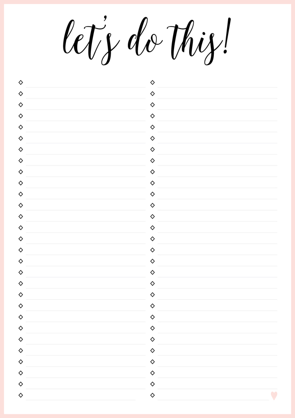 Let's Do This! - Free Printable Irma To Do List // Eliza Ellis. To do lists available in 3 Designs, 6 Colors and in both A4 and A5 sizes.