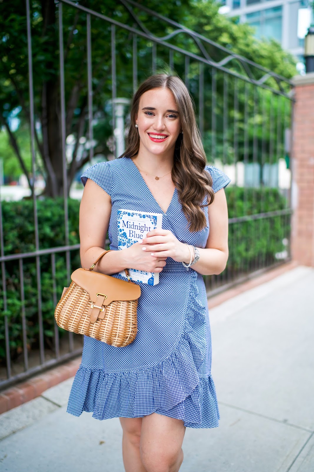 Gingham Wrap Dress  featured by popular New York fashion blogger, Covering the Bases