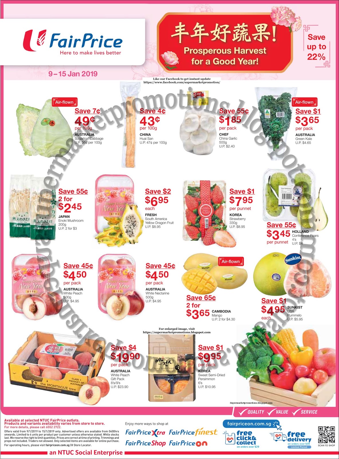 NTUC FairPrice Fruits & Vegetables Promotion 09 15 January 2019