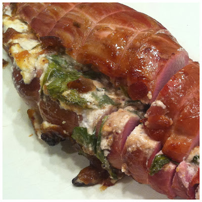 Big Green Egg: Cream Cheese, Spinach and Apple Cranberry Chutney Stuffed Pork Loin | The Lowcountry Lady