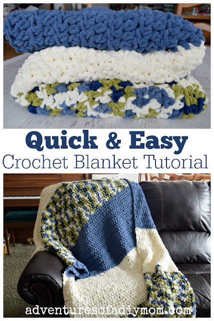 Quick and Easy Crochet Blanket Tutorial perfect for beginners or crocheters who want a project they can complete fast! Quick and Easy Crochet Blanket Tutorial perfect for beginners or crocheters who want a project they can complete fast!