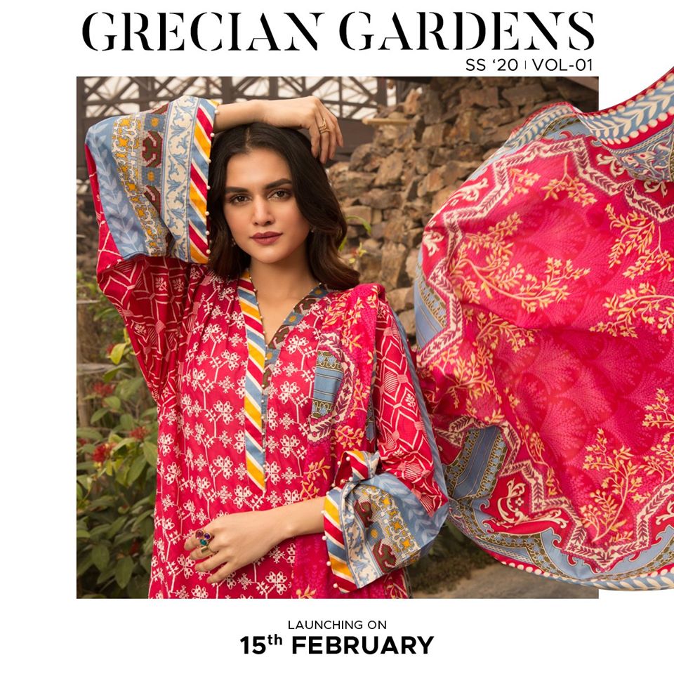 Warda Grecian Gardens Spring Summer 2020 Vol 1 Unstitched Lawn