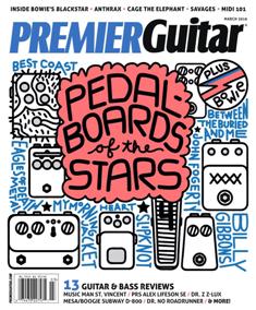 Premier Guitar - March 2016 | ISSN 1945-0788 | TRUE PDF | Mensile | Professionisti | Musica | Chitarra
Premier Guitar is an American multimedia guitar company devoted to guitarists. Founded in 2007, it is based in Marion, Iowa, and has an editorial staff composed of experienced musicians. Content includes instructional material, guitar gear reviews, and guitar news. The magazine  includes multimedia such as instructional videos and podcasts. The magazine also has a service, where guitarists can search for, buy, and sell guitar equipment.
Premier Guitar is the most read magazine on this topic worldwide.