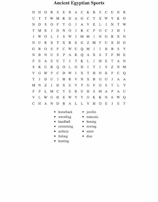 Ancient Egypt word find puzzle