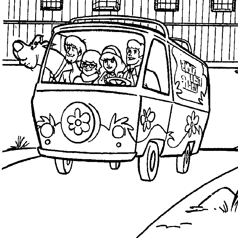 Mystery Machine Van Scooby Doo Coloring Pages Coloring Pages