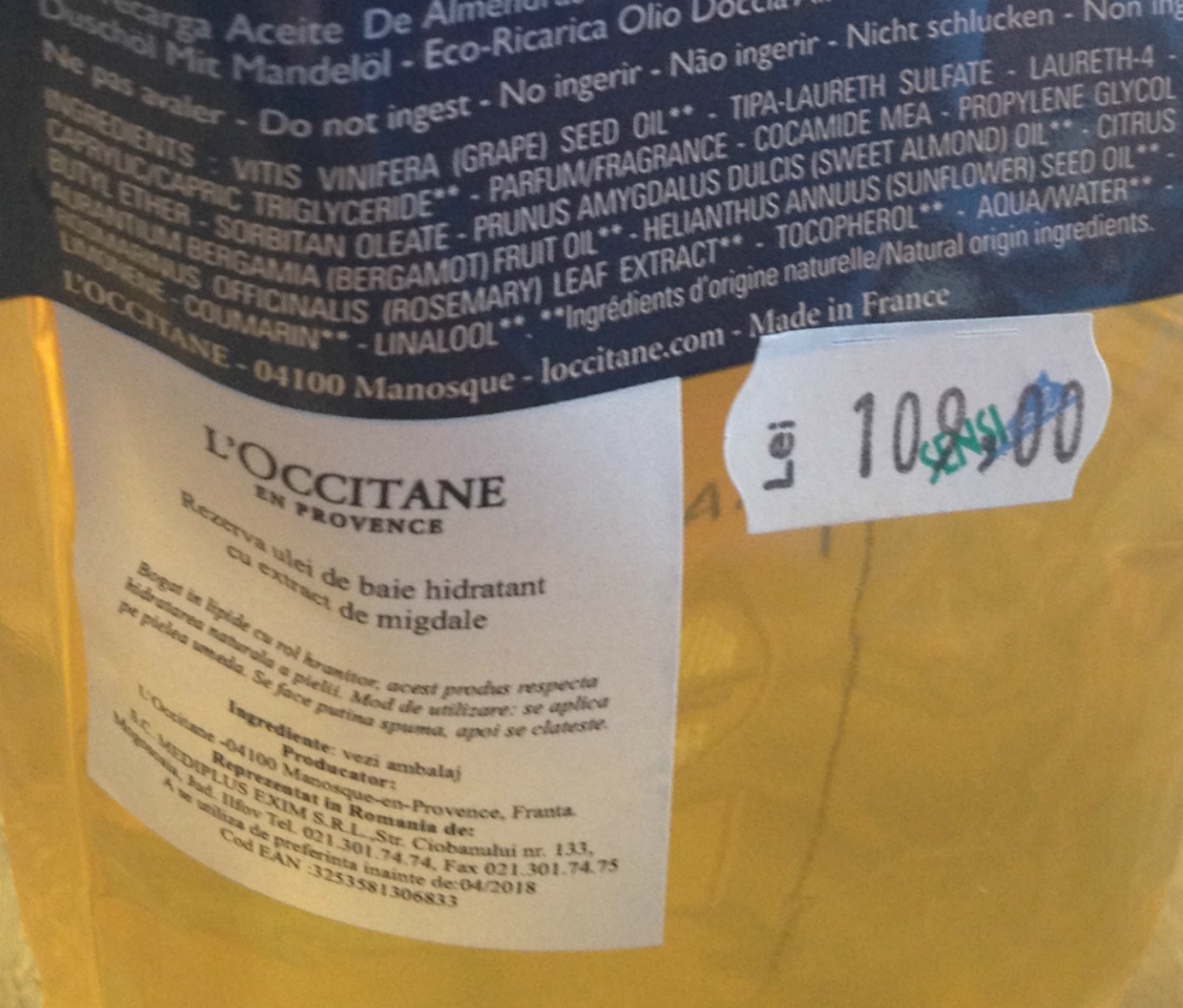 L'Occitane Almond Shower Oil (refill) review Monica's beauty in five minutes