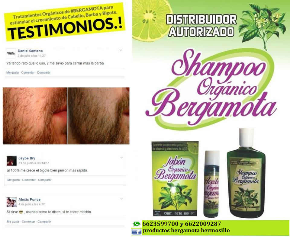 Quieres tener una Barba densa y Tupida SHAMPOO ORGANICO BERGAMOTA