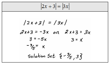 how to solve two absolute value equations equal to each other
