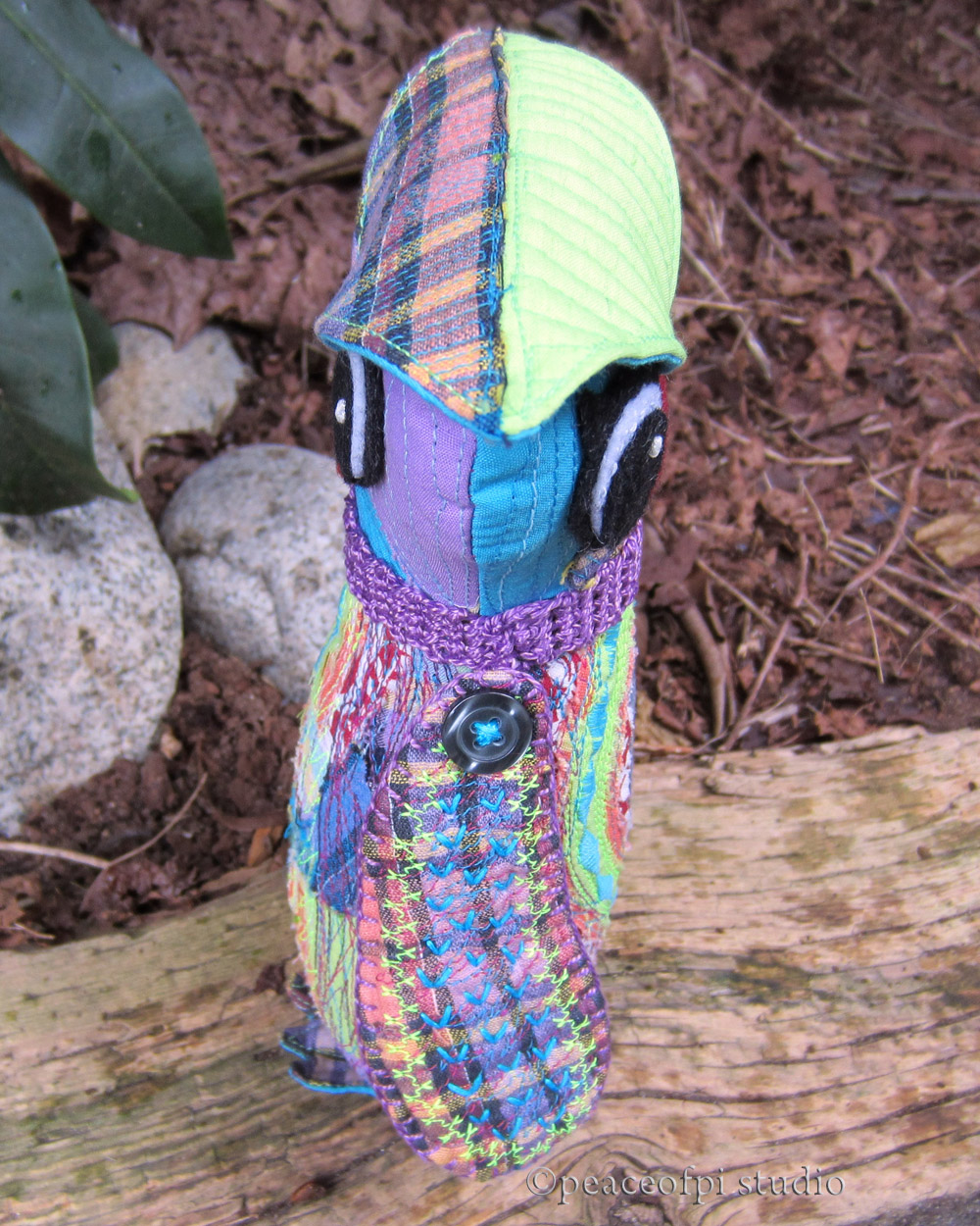 peaceofpi studio: Two Sided Patchwork Owl Softie