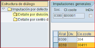 Imputación centro coste