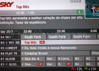 Canais HD da sky que não são em simulcast