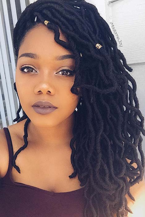 46 Latest Curly Faux Locs Hairstyles Ponytails To Copy In