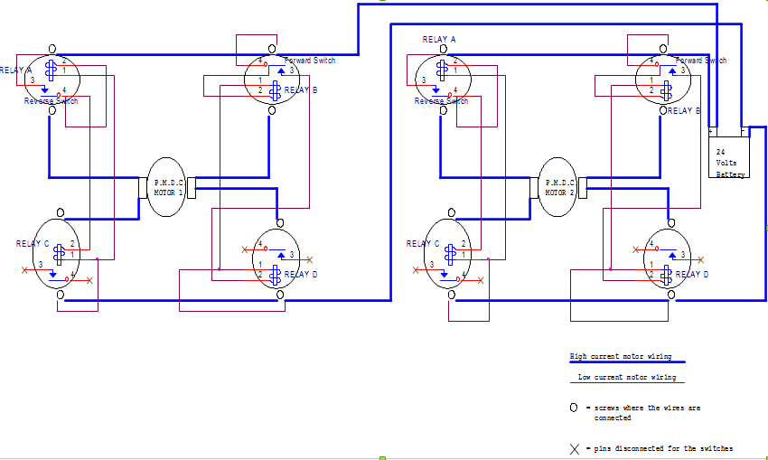 Circuit Diagram to Operate Forward and Backward a Motor with Relays Engineering Branches and