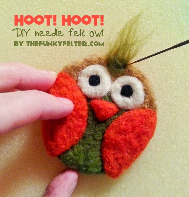 DIY needle felted fall owl craft tutorial with step by step photos
