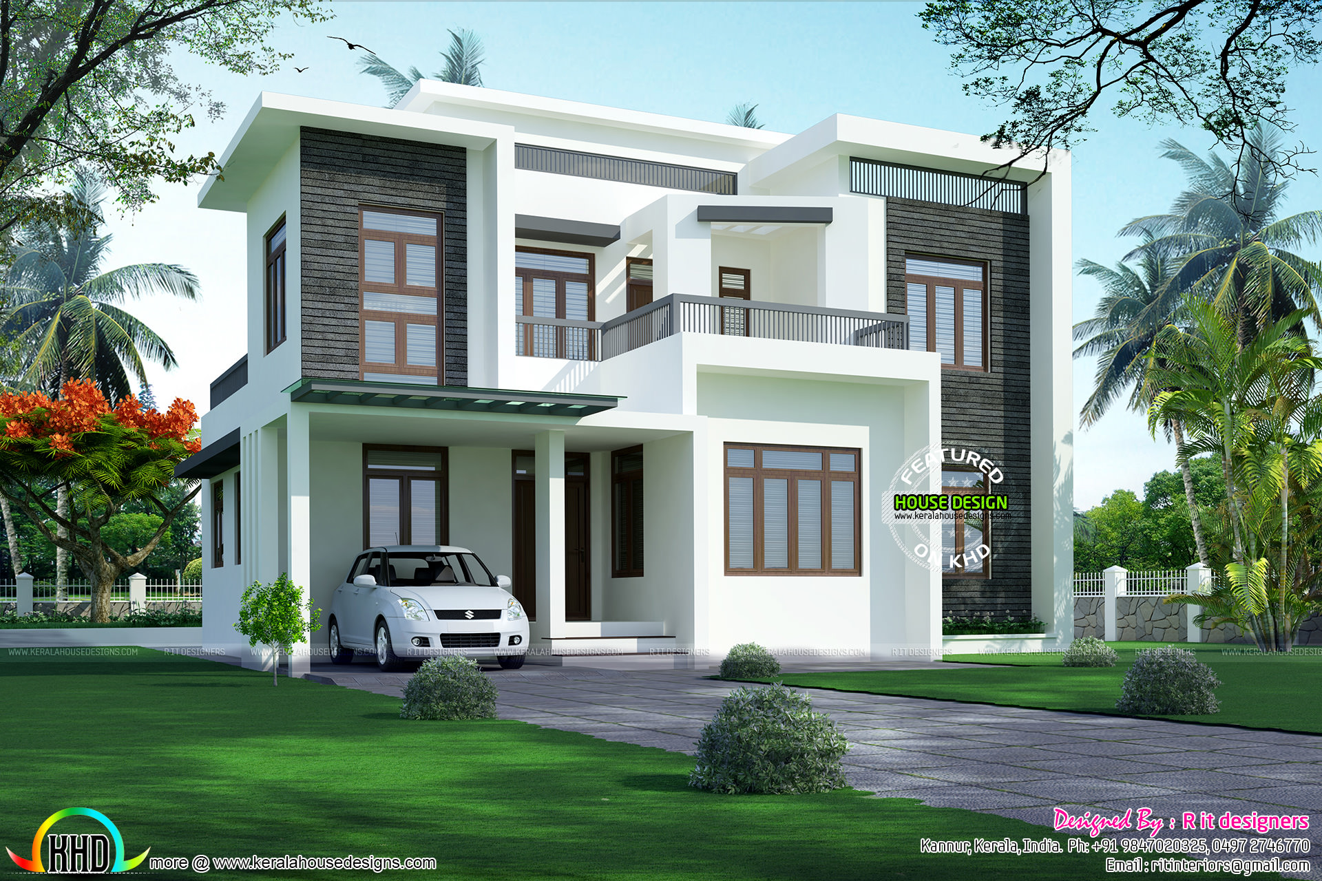 Beautiful 2122 sqft box type home Kerala home design