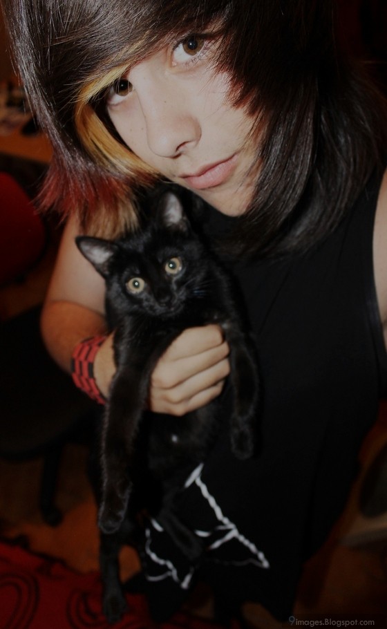 Emo boy hairstyle cute with cat