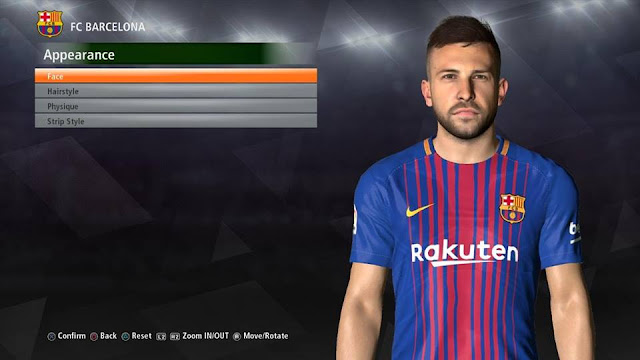 Jordi Alba New Face Pes 2017 Pes Belgium Glory