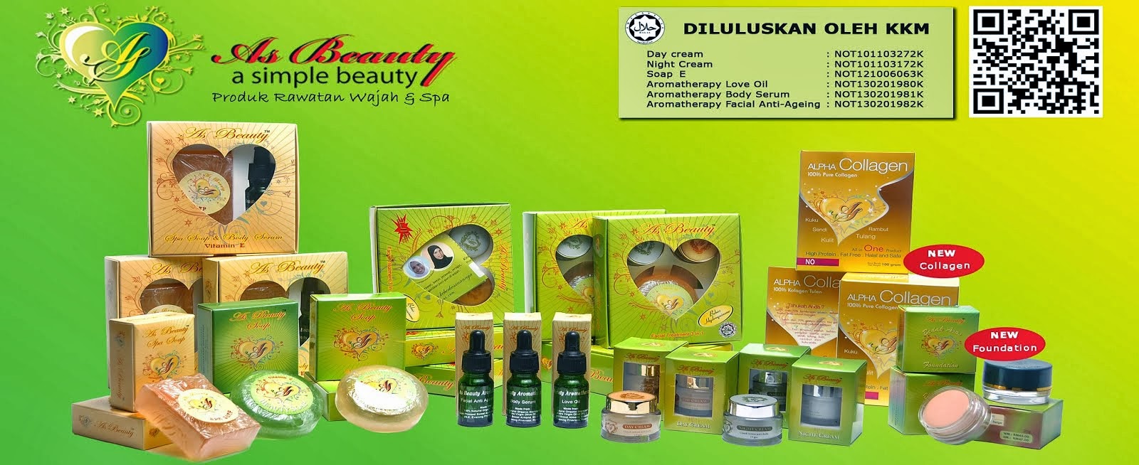AS BEAUTY - Halal certified by JAKIM & approved by Ministry of Health