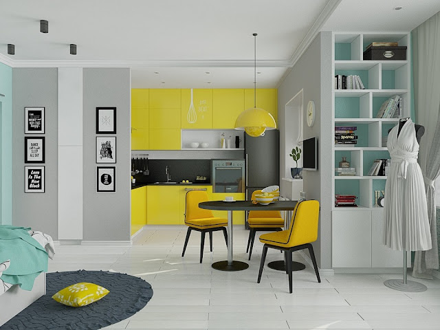 Blog Achados de Decoração. Pequeno apartamento detalhes lindos, turquesa e amarelo Blog Achados de Decoração. Pequeno apartamento detalhes lindos, turquesa e amarelo