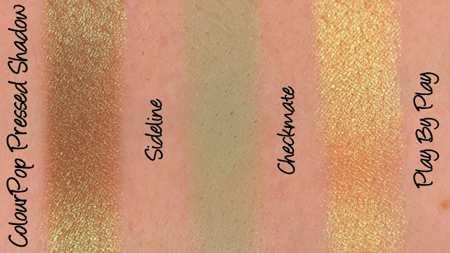 ColourPop Pressed Shadows - Sideline, Checkmate, Play By Play Swatches & Review