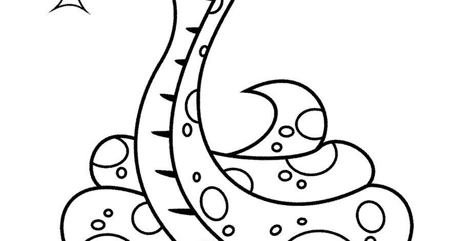 mewarnai gambar binatang melata ular dasar