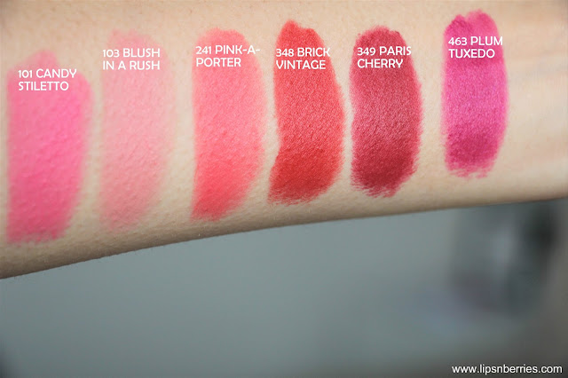 Loreal paris color riche matte addiction lipstick swatches