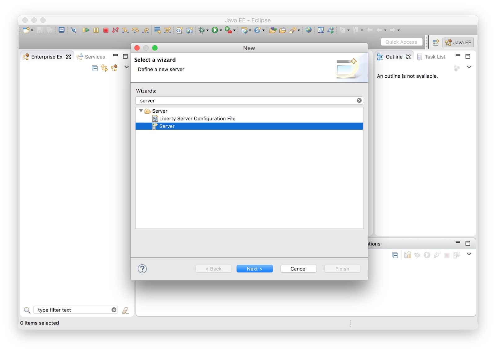 Setup Liberty Server on Eclipse Programming notes