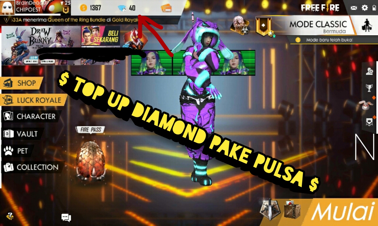 Moonbeam Cara Top Up Diamond Free Fire Pake Pulsa