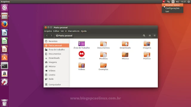 MEGA Sync executando no Ubuntu 16.04 LTS "Xenial Xerus"