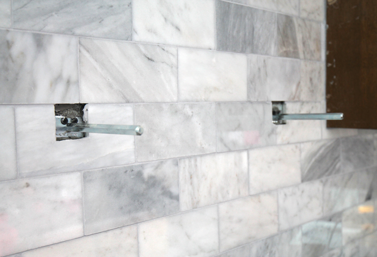 The Craft Patch How to Install Floating Kitchen Shelves Over A Tile